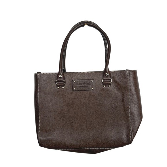 Kate Spade New York Handbags - Kate Spade New York Brown Pebbled Leather Tote Bag Classic‎ Y2K VTG Designer